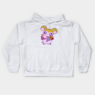 cute pink scarf pastel hamster pashmina with sunflower and tulip Kids Hoodie